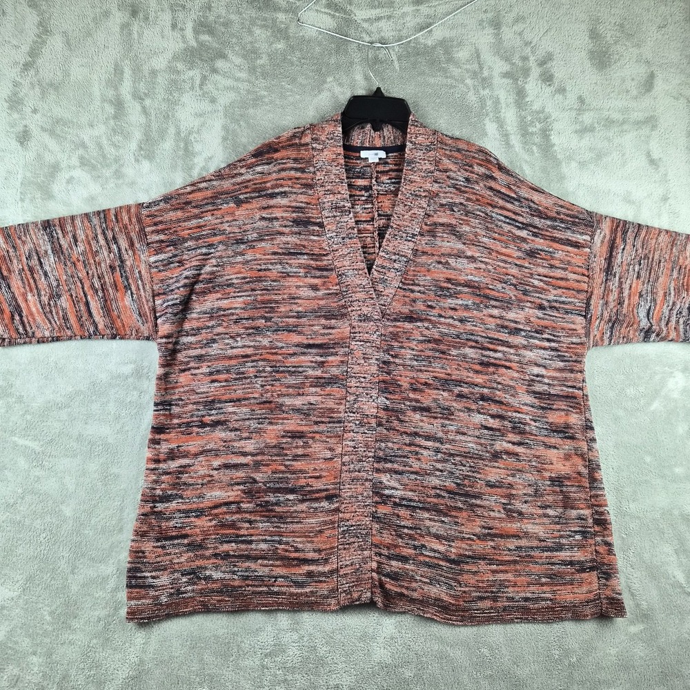Pure Jill Sweater Womens Large Orange Marled Knit Dolman Sleeve Boho Lagenlook